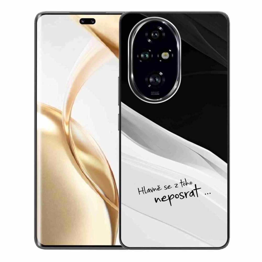 Gél borító mmCase a Honor 200 Pro 5G számára - vicces szöveg 13 fehér és fekete háttérrel
