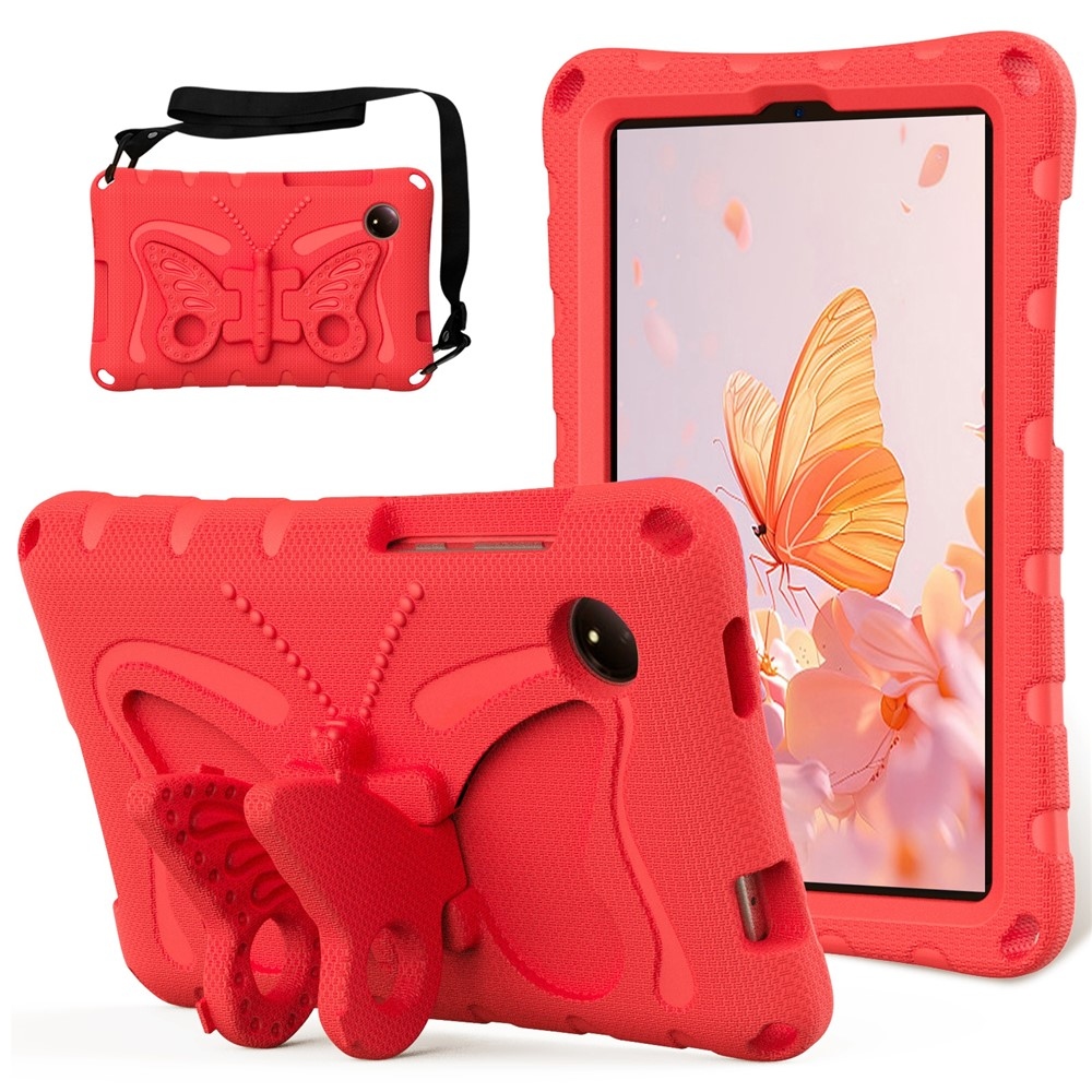 Gyerekek Pillangó EVA tartós tok pánttal Xiaomi Redmi Pad SE 8.7 tablethez - piros
