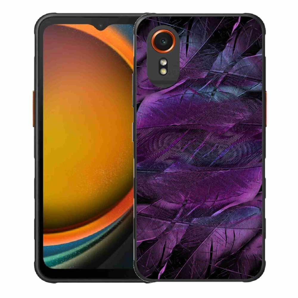 Zselés borítás mmCase Samsung Galaxy Xcover 7 készülékhez - lila tollak