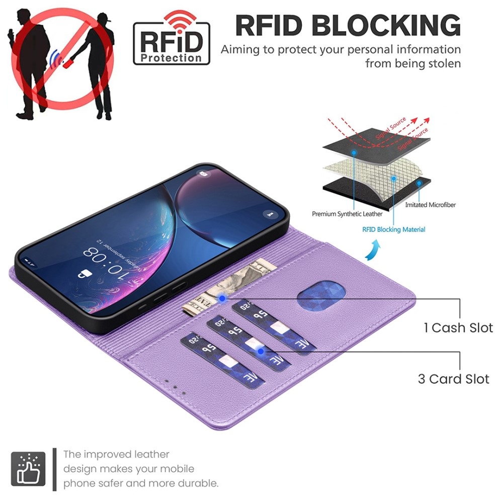 BINFEN könyv tok Xiaomi Redmi A5 (171,7x77,8x8,3mm) - lila