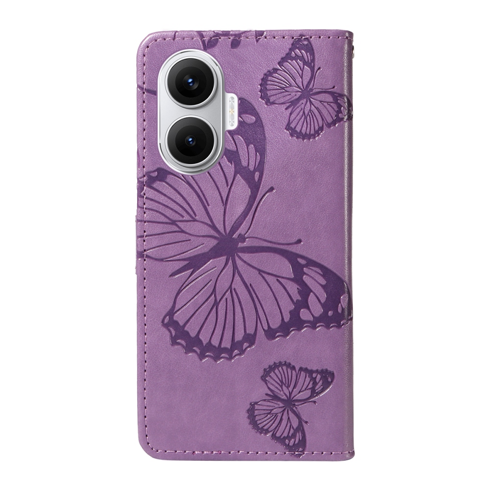 Nagy pillangó könyv tok a Xiaomi Poco F7 5G-hez - lila