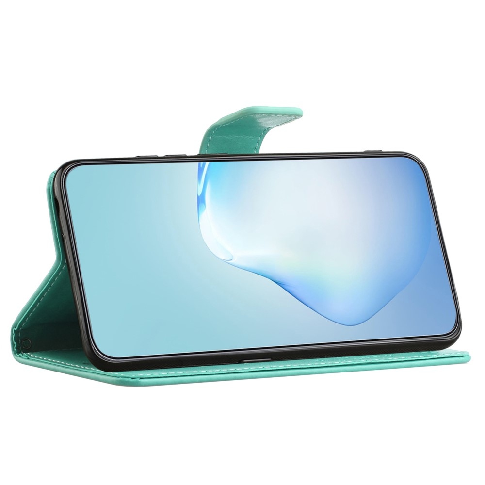Fás könyv tok Samsung Galaxy S23 FE készülékhez - teáskék