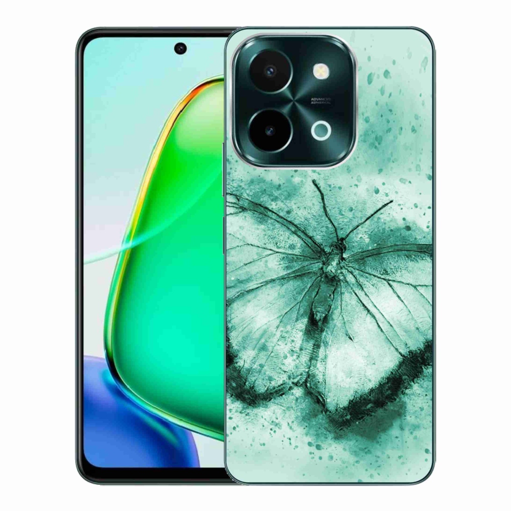 Gél tok mmCase a Vivo Y28-hoz - zöld pillangó
