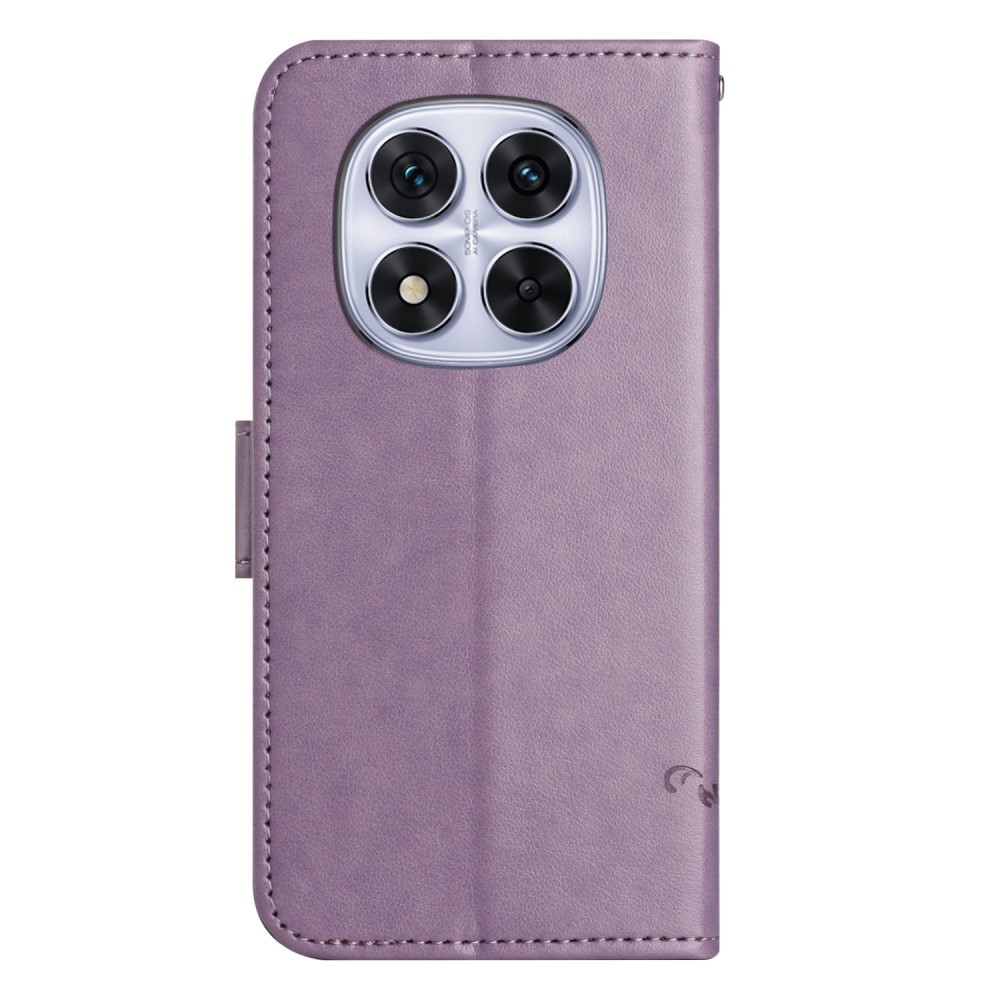 Virágos könyv tok Xiaomi Redmi Note 14 Pro 5G/Poco X7 5G/Note 14 Pro+ 5G - világos lila