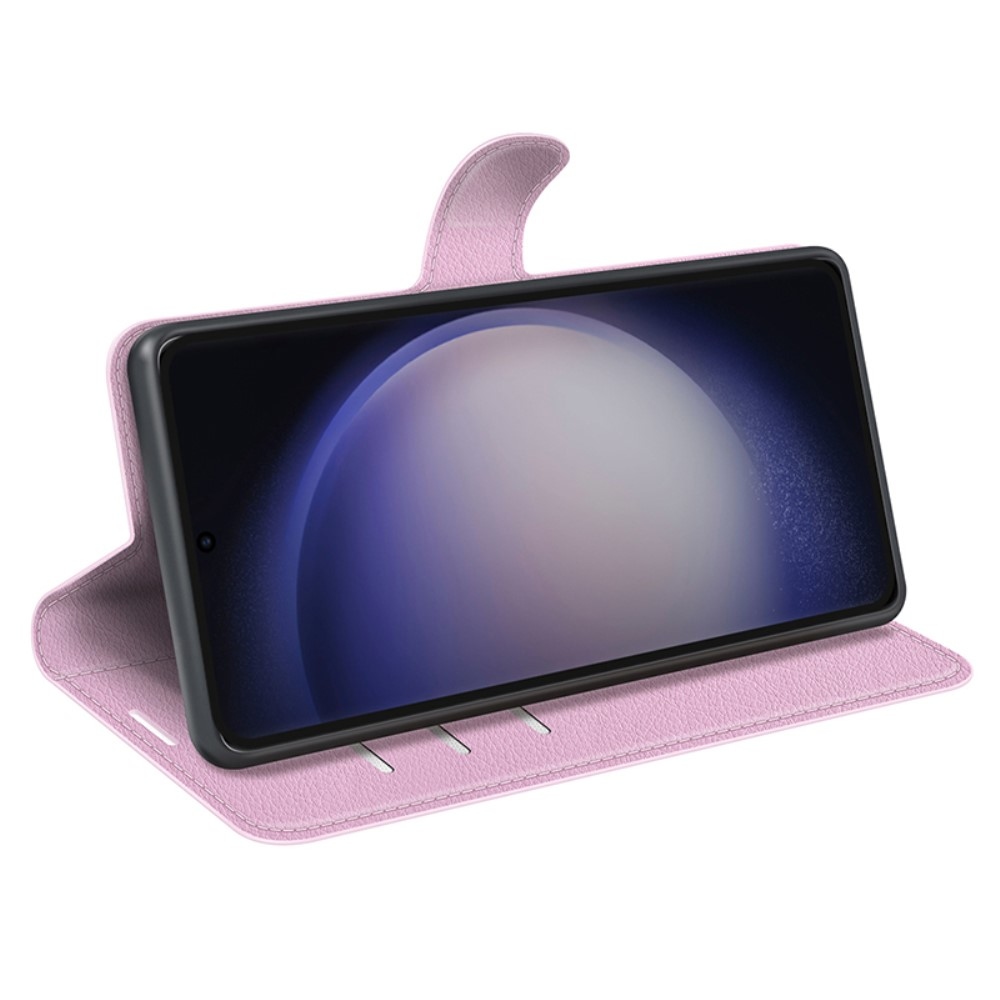 Litchi könyv tok Samsung Galaxy S24 Ultra készülékhez - rózsaszín