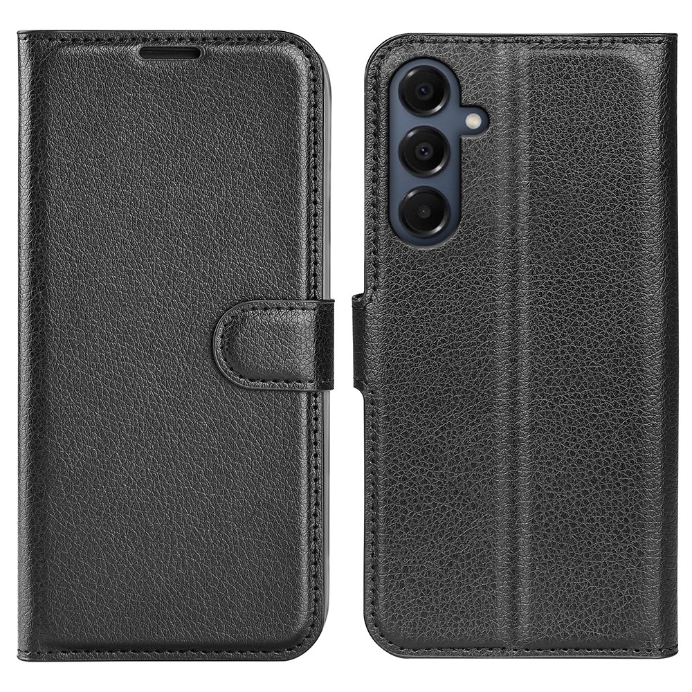 Litchi könyv tok Samsung Galaxy A17 5G - fekete