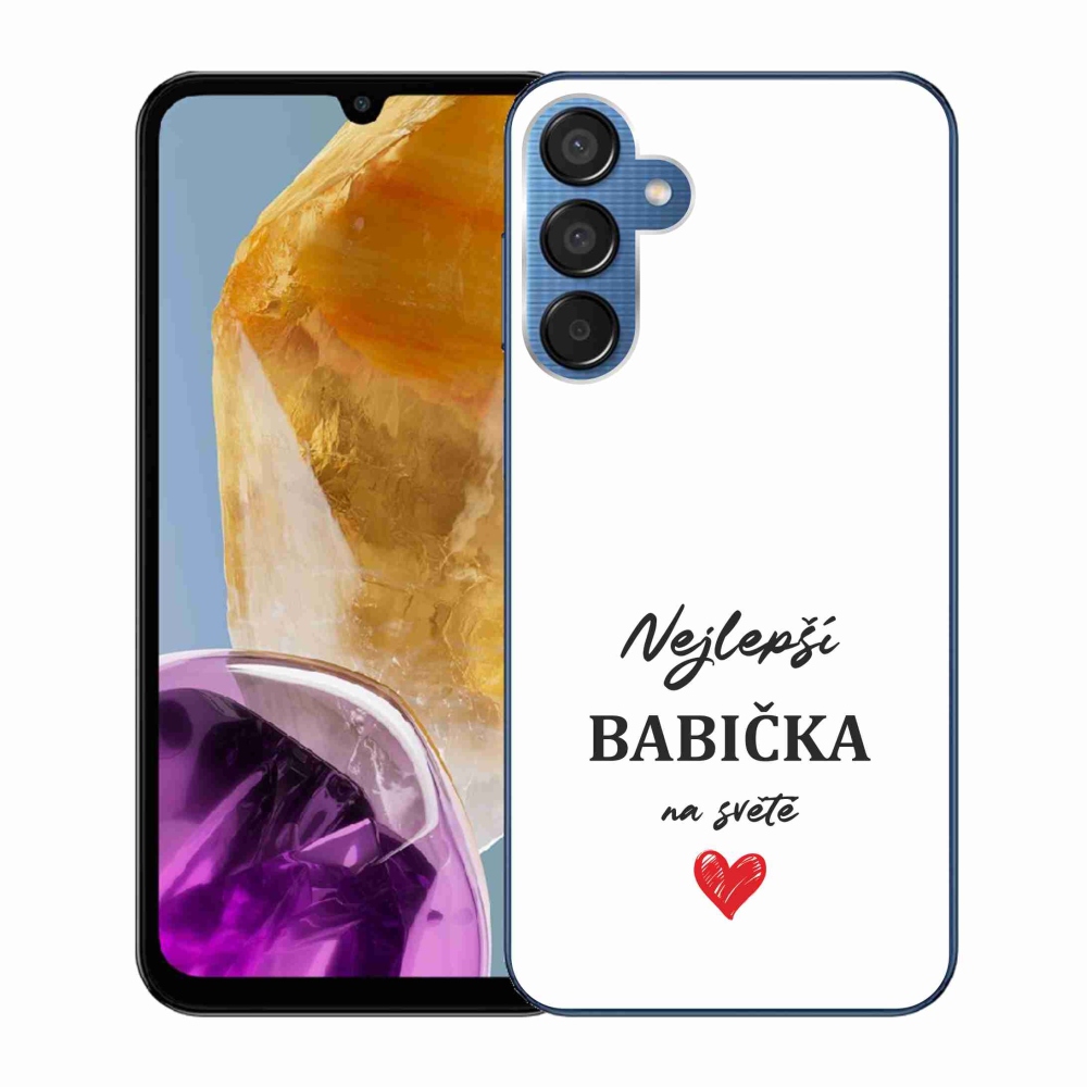 Gél borító mmCase Samsung Galaxy M15 5G - a legjobb nagymama 1 fehér háttérrel