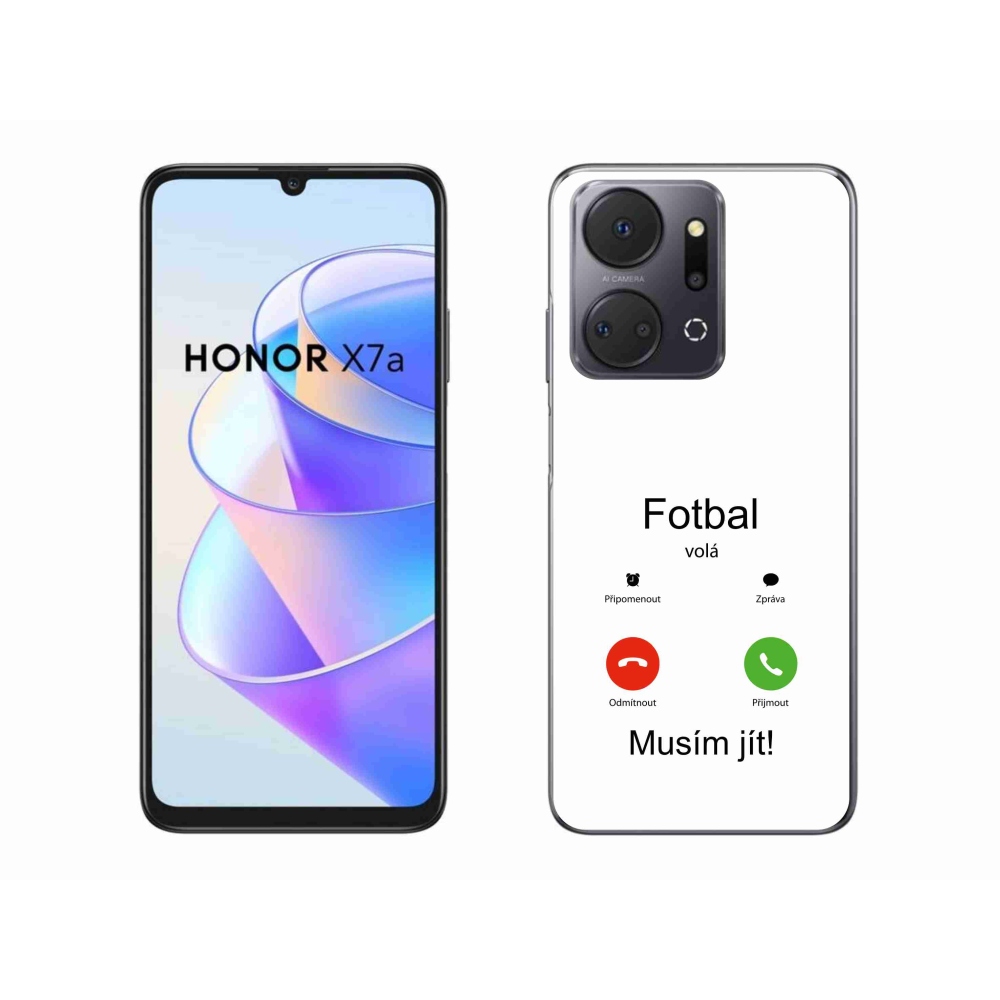 Gél borító mmCase a Honor X7a készülékhez - futball hívások fehér háttérrel