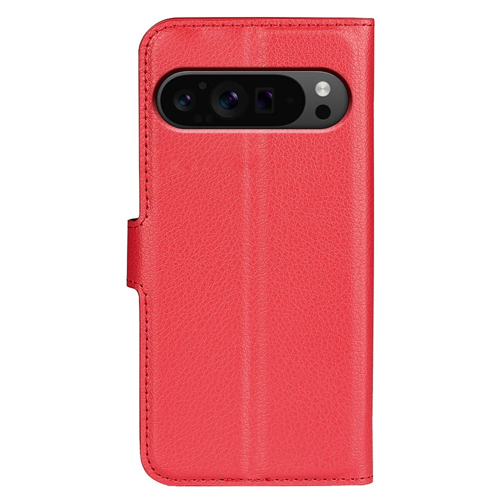 Litchi könyv tok a Google Pixel 9 Pro XL-hez - piros színű
