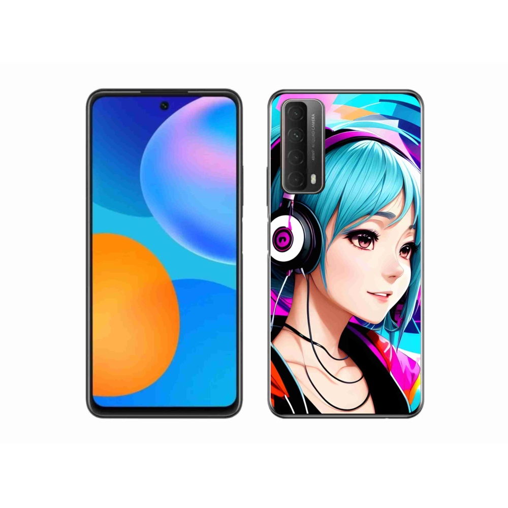 Gél borító mmCase a Huawei P Smart (2021) - lány fejhallgatóval