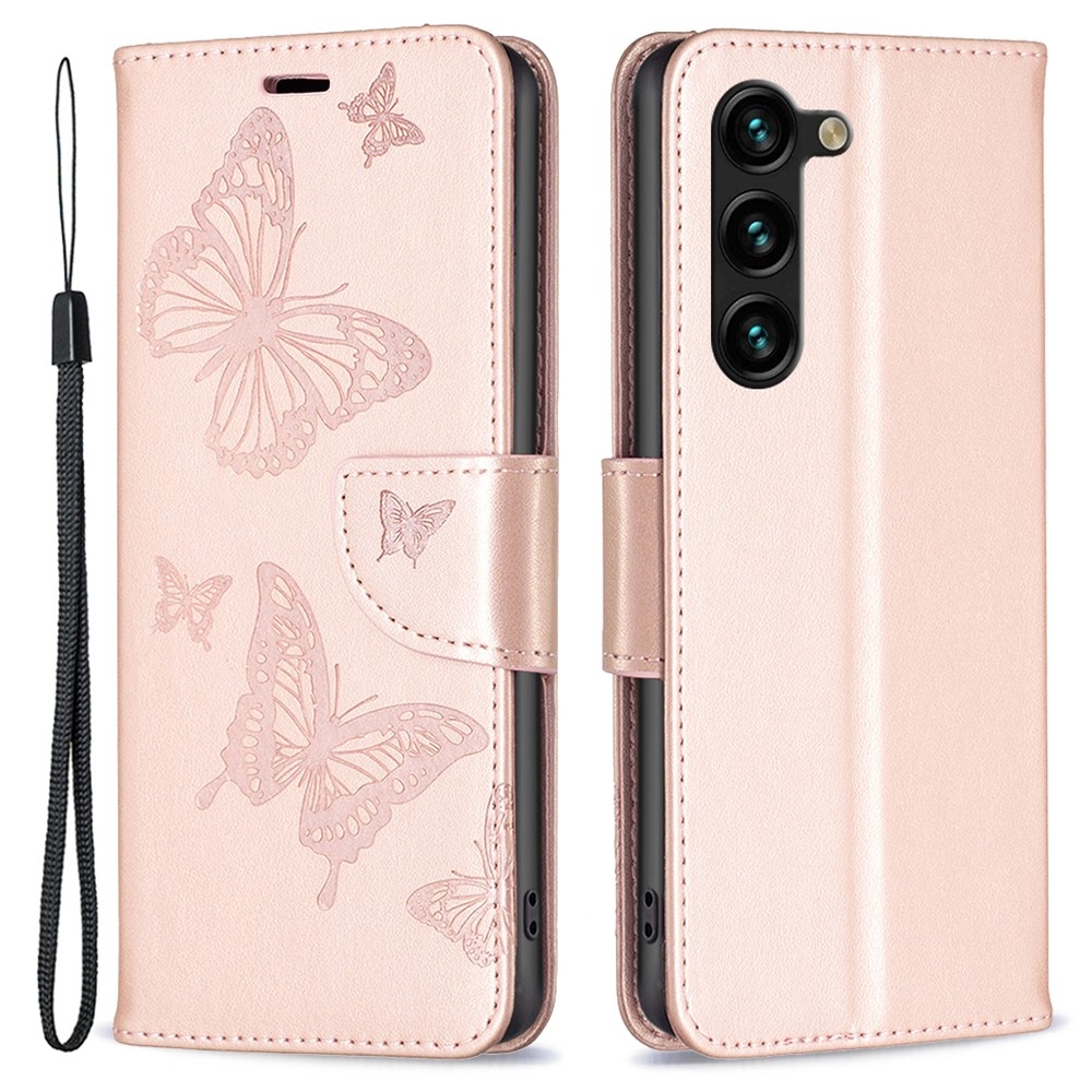 Pillangó könyv tok Samsung Galaxy S24+/S25+ készülékhez - rózsa arany