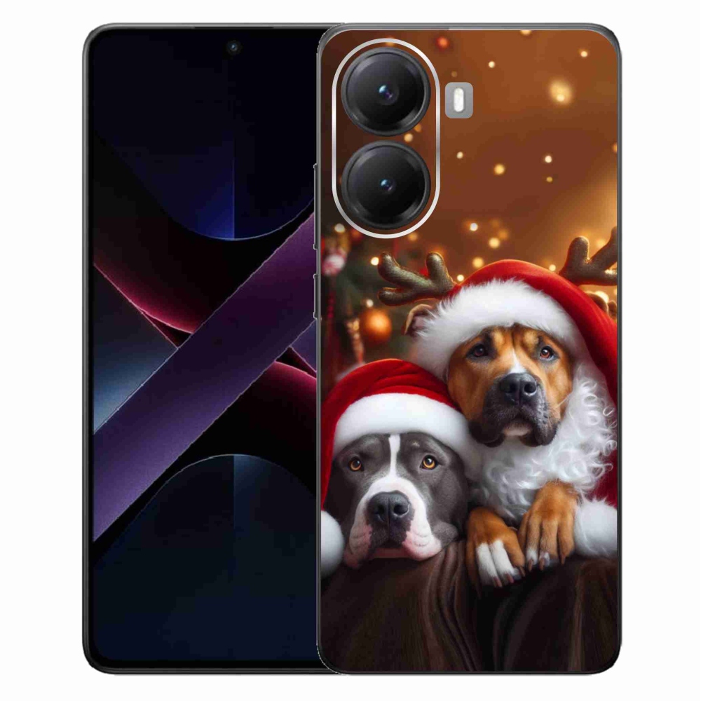 Gél borítás mmCase a Xiaomi Poco X7 Pro 5G számára - Karácsonyi kutyák
