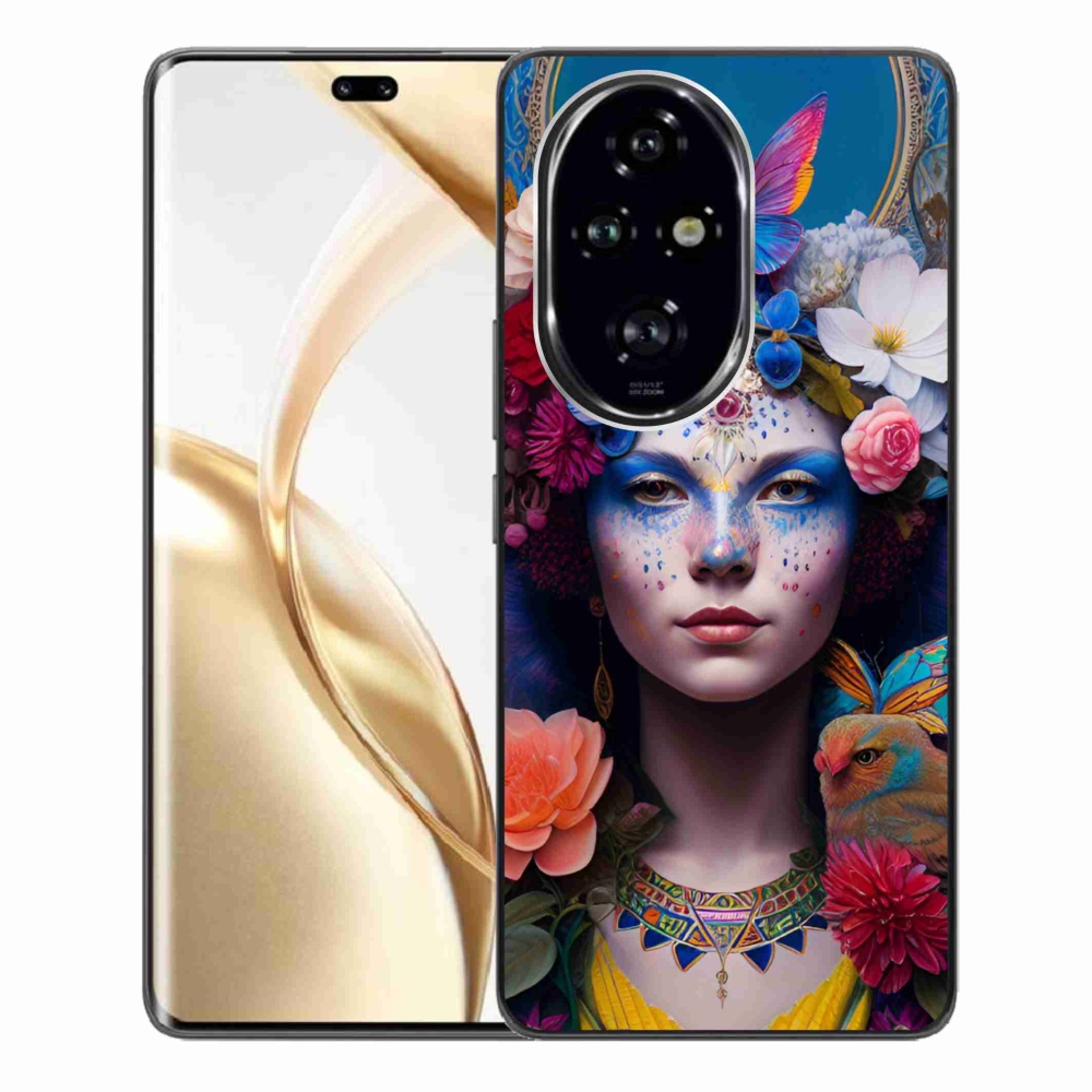 Gél borító mmCase a Honor 200 Pro 5G számára - nő virágokkal