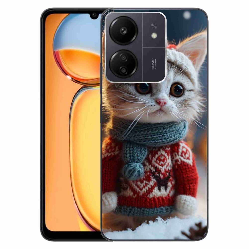 Gél borítás mmCase a Xiaomi Poco C65/Redmi 13C számára - cica pulóverben