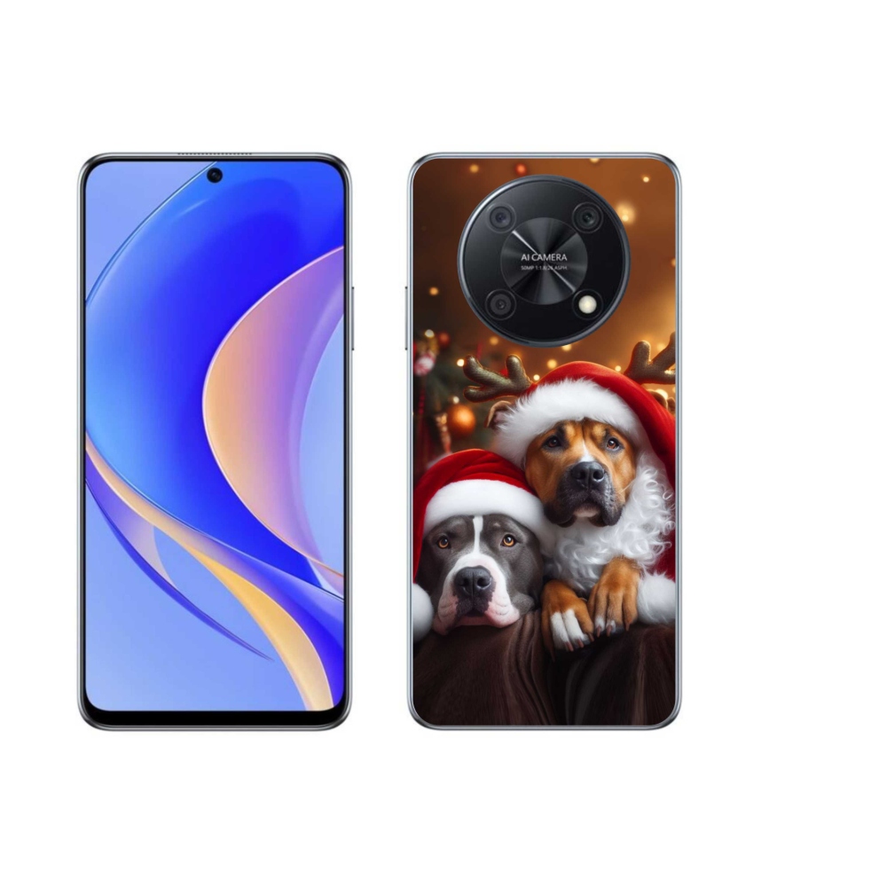Gél borító mmCase a Huawei Nova Y90-hez - Karácsonyi kutyák