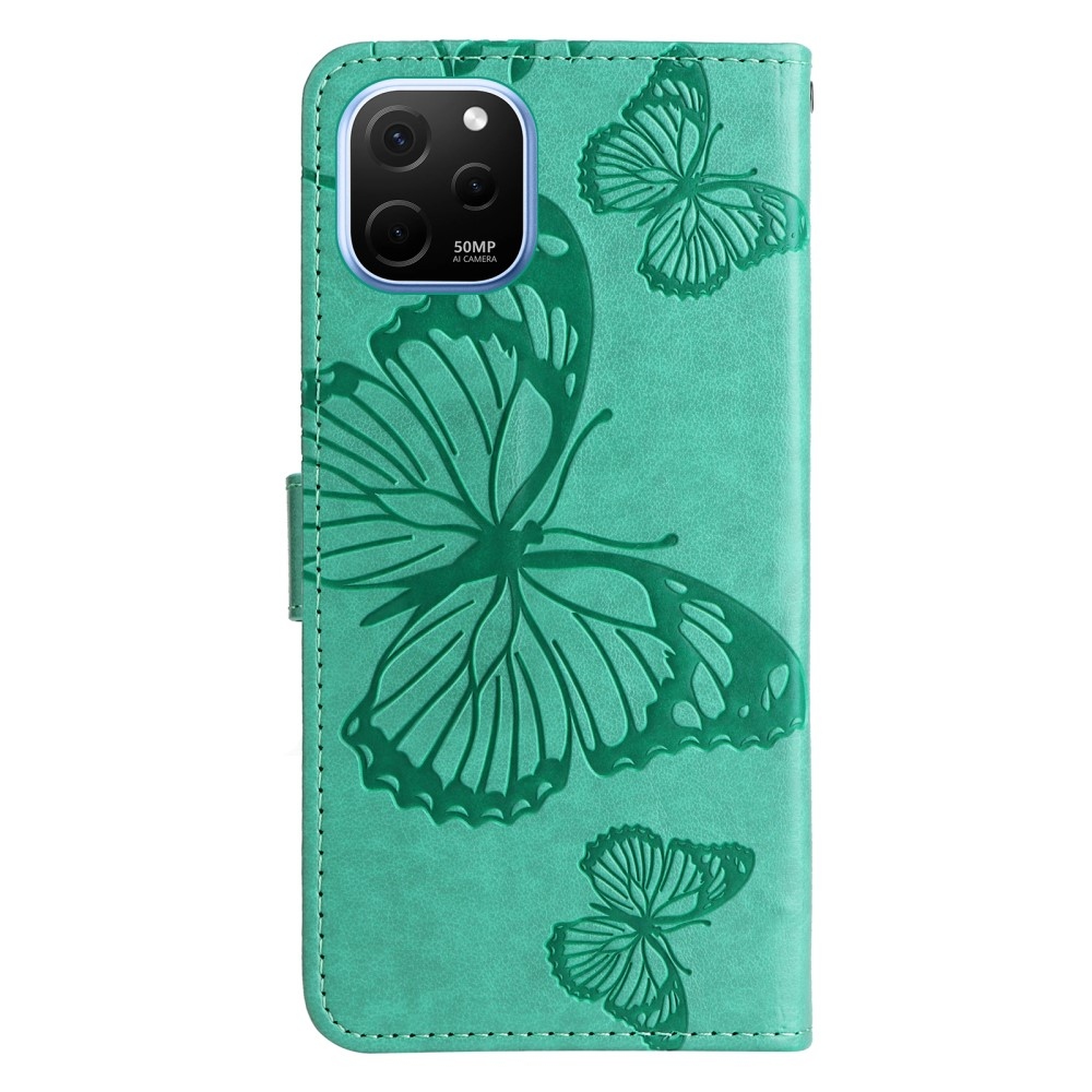 Nagy pillangó könyvtáska Huawei Nova Y61-hez - teáskék