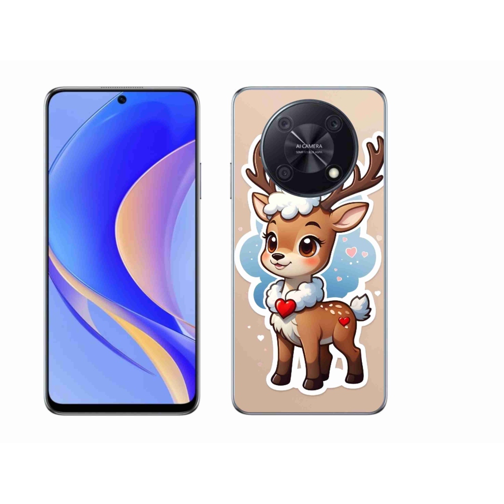 Gél borító mmCase a Huawei Nova Y90 készülékhez - rajzfilm rénszarvas