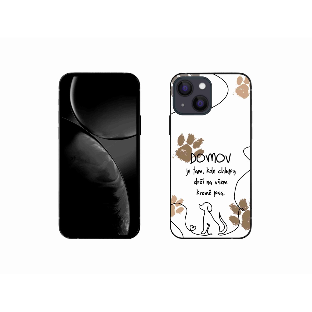 Gél borítás mmCase iPhone 13 mini 5.4 készülékhez - kutyamotívum fehér háttérrel