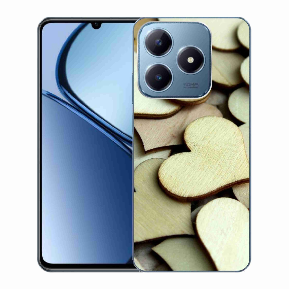 Gél borító mmCase a Realme C63 készülékhez - fából készült szívek