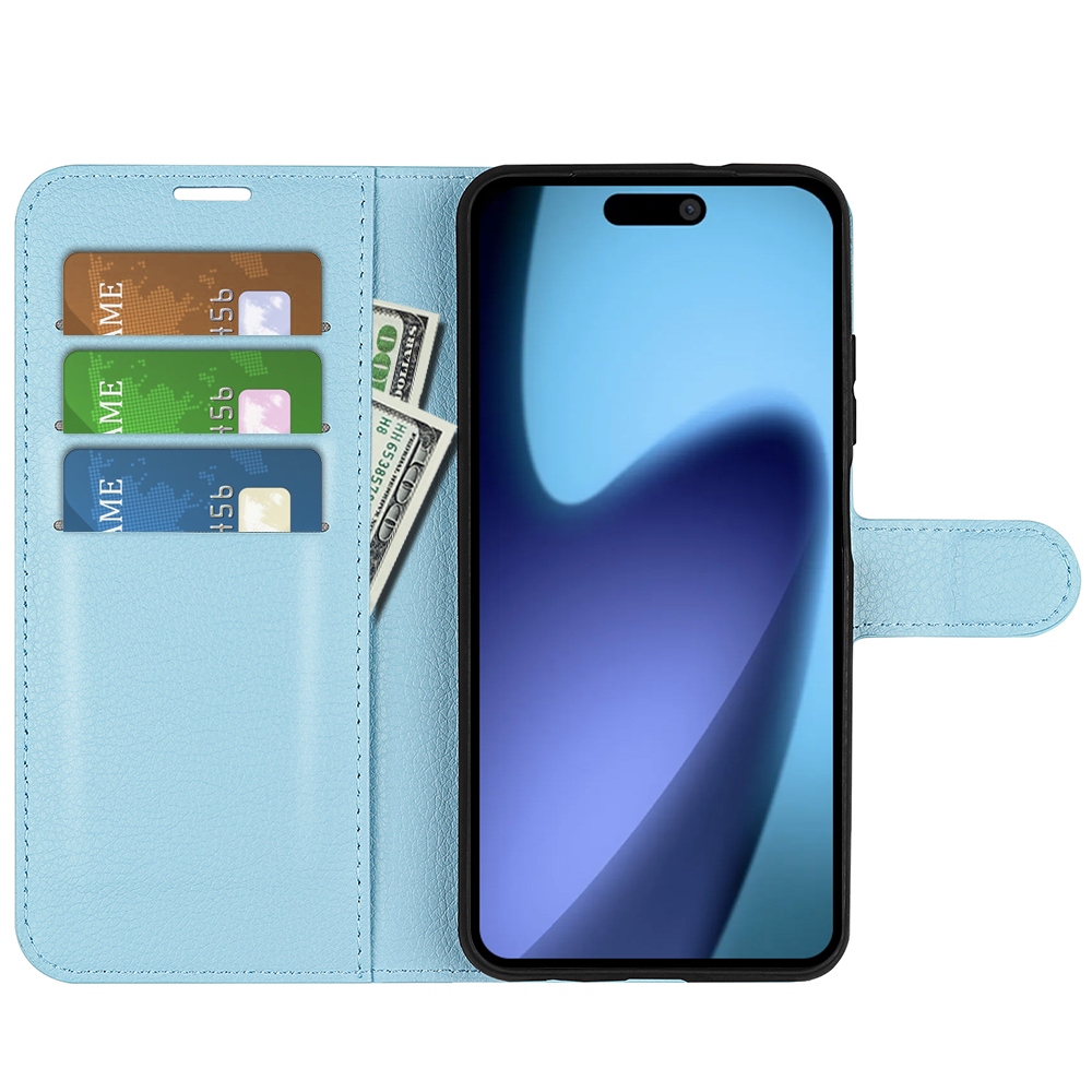 Litchi könyvtáska iPhone 17 Air készülékhez - kék
