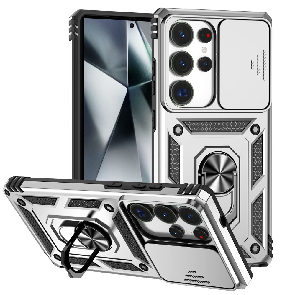 Gyűrűálló borítás Samsung Galaxy S25 Ultra készülékhez - ezüst