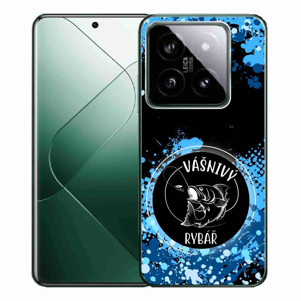 Gél borító mmCase a Xiaomi 14 Pro számára - szenvedélyes halász fekete háttérrel