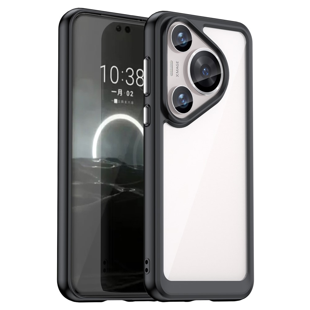 Gél tok fix hátlappal a Huawei Pura 70 Pro készülékhez - fekete