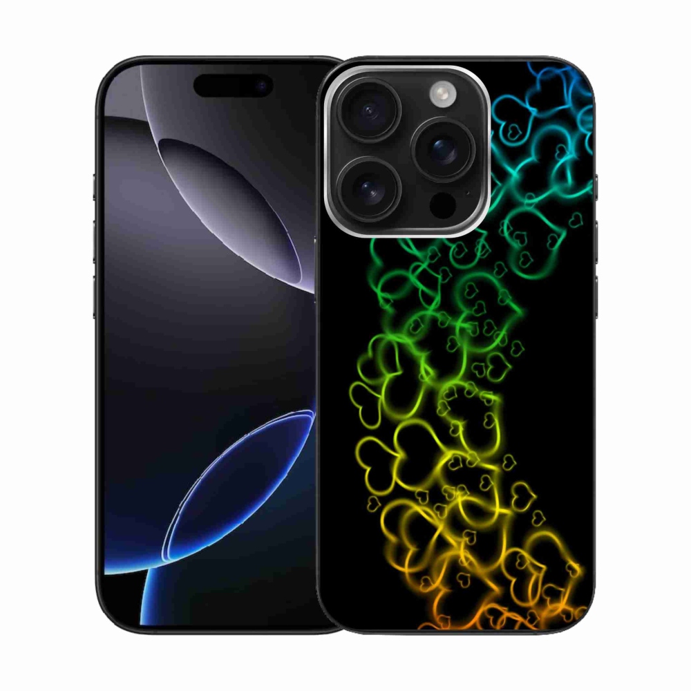 Zselés borítás mmCase iPhone 16 Pro készülékhez - színes szívek