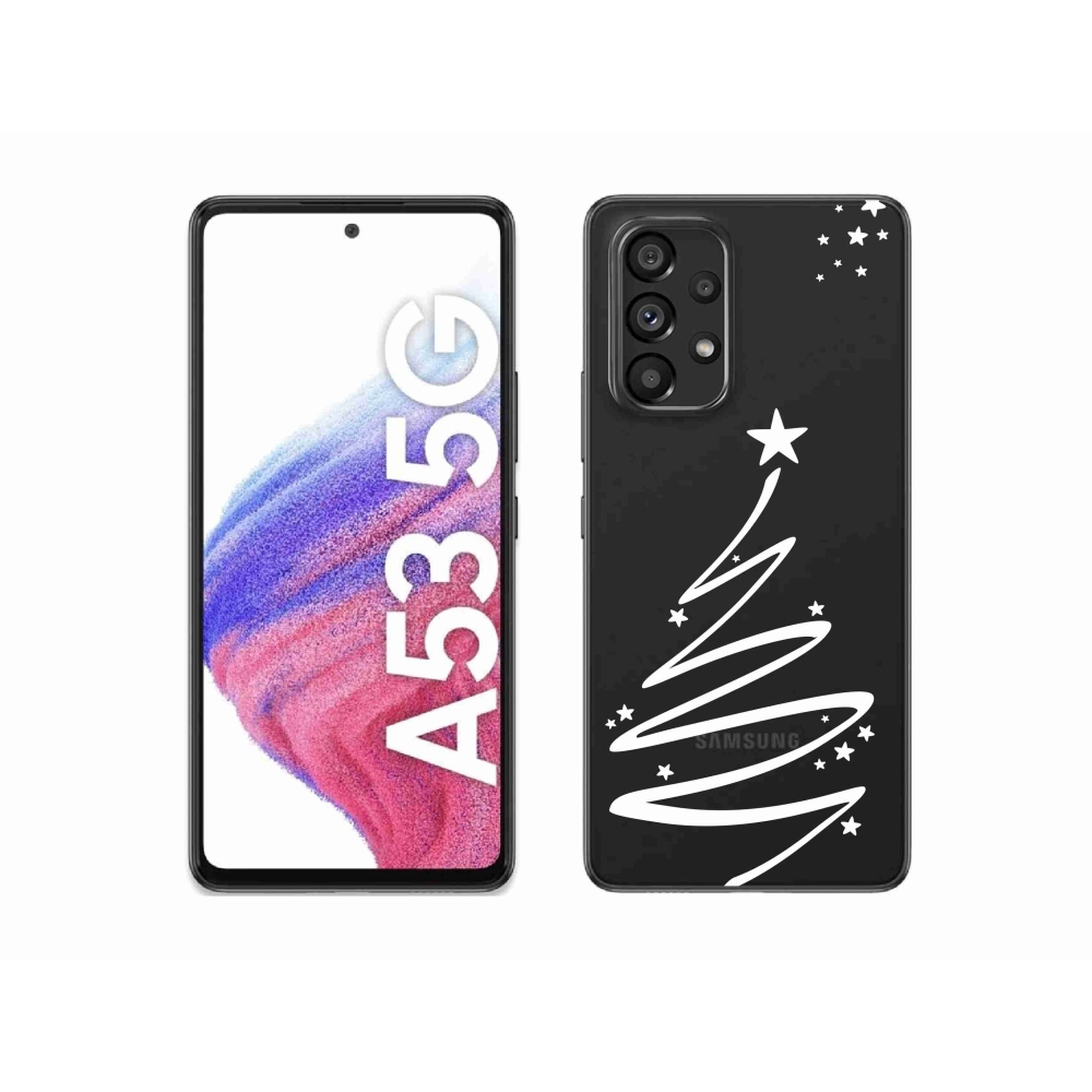 Gél borító mmCase Samsung Galaxy A53 5G - fehér fa átlátszó háttérrel