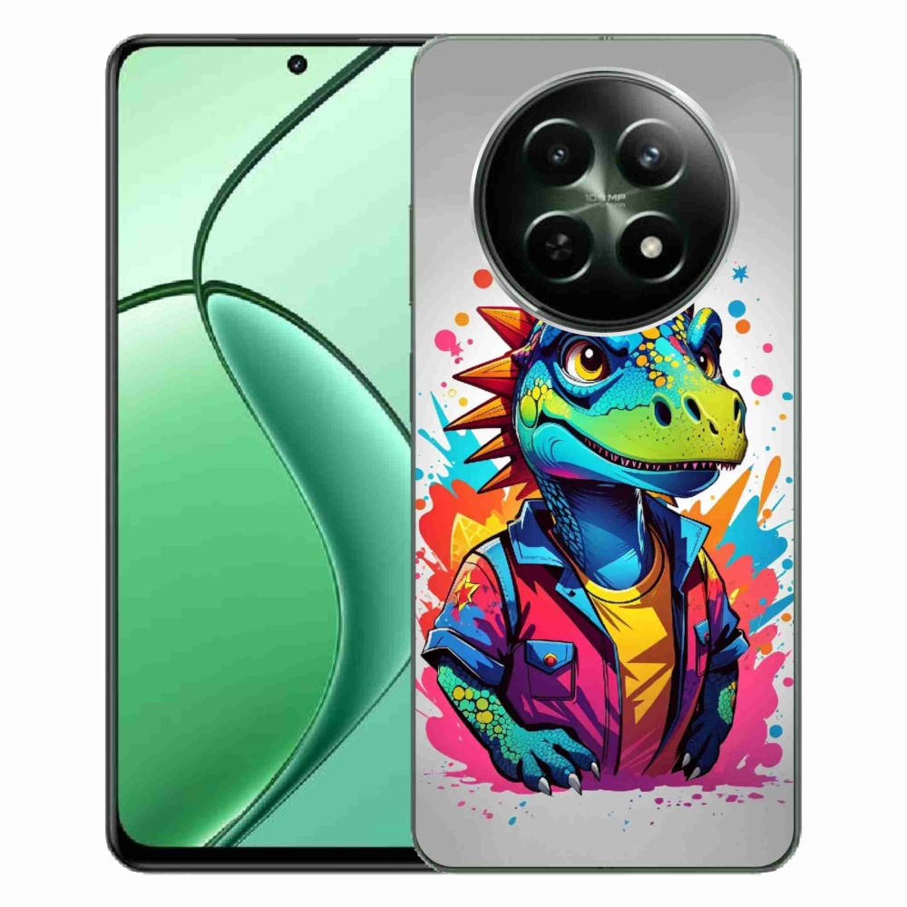 Zselés borítás mmCase a Realme 12 5G/12x 5G készülékhez - színes dinoszaurusz
