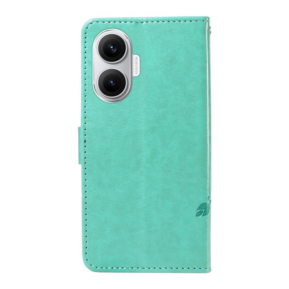 Virágok könyv tok a Xiaomi Poco F7 5G-hez - teal színű