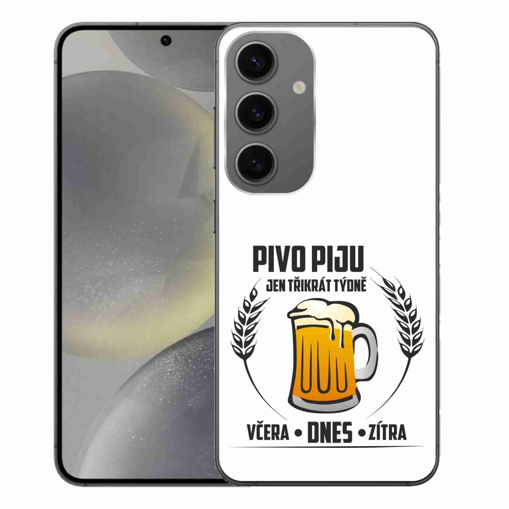 Gél borítás mmCase Samsung Galaxy S24+ készülékhez - sör motívum fehér alapon