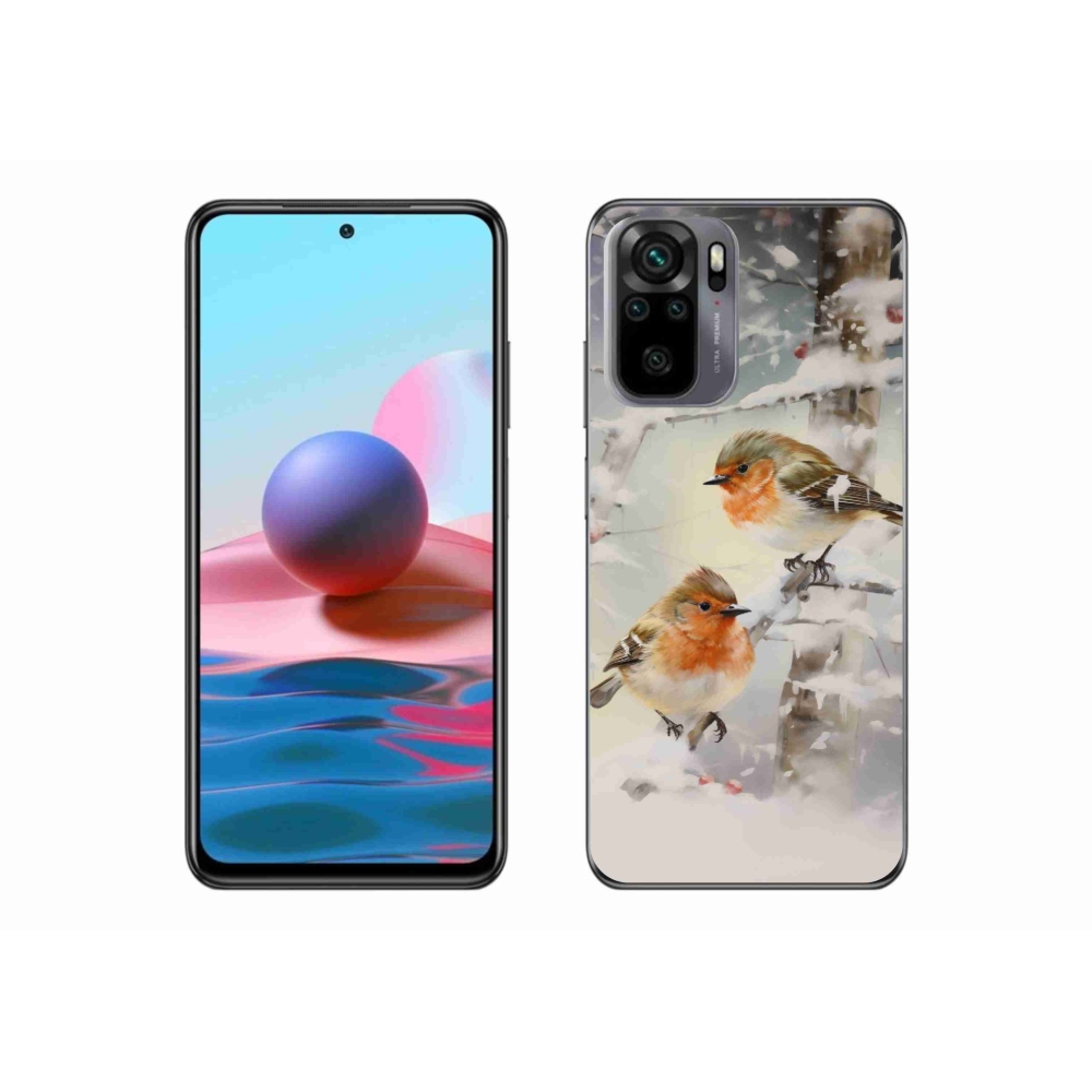 Gél borítás mmCase a Xiaomi Poco M5s készülékhez - madarak télen