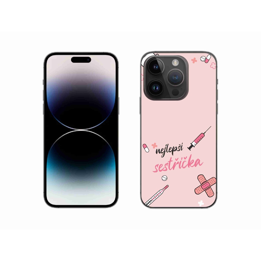 Gél borítás mmCase iPhone 14 Pro 6.1 készülékhez - legjobb kishúg rózsaszín háttérrel