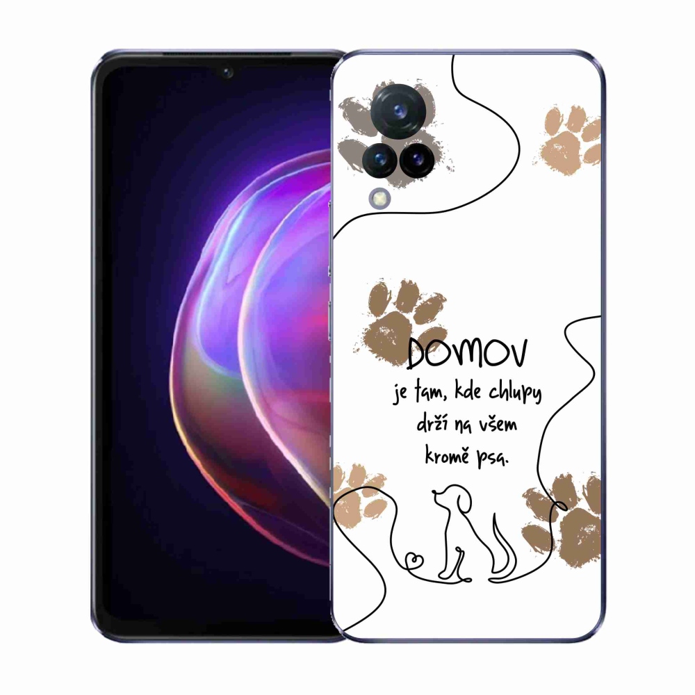 Gél borító mmCase a Vivo V21 4G/5G készülékhez - kutya motívum fehér háttérrel