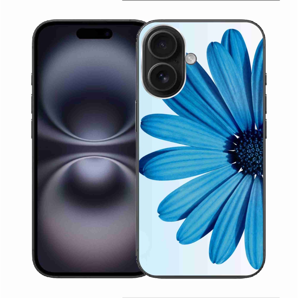 Gél tok mmCase iPhone 16 készülékhez - kék margaréta