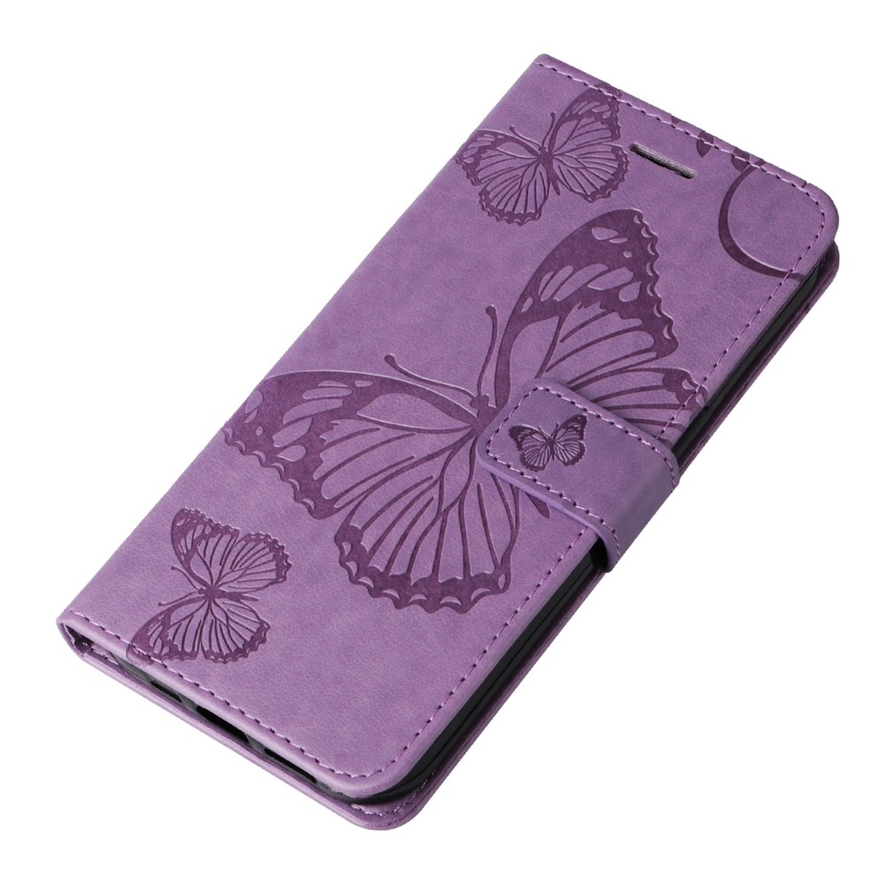 Nagy pillangó könyv tok Huawei Nova Y61-hez - lila