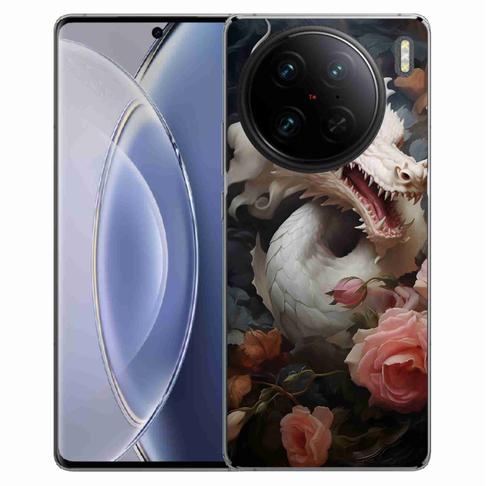 Zselés borítás mmCase a Vivo X90 Pro - fehér sárkányon