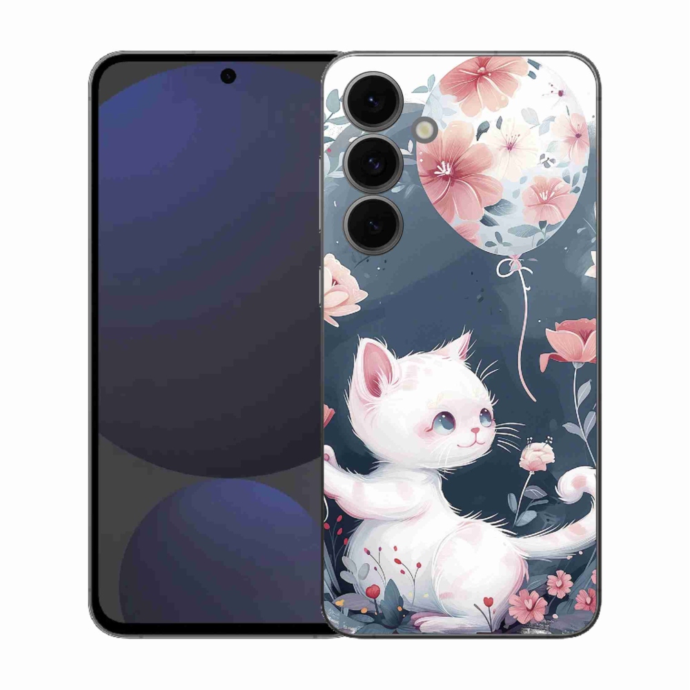 Gél borítás mmCase Samsung Galaxy S25 FE készülékhez - cica lufival