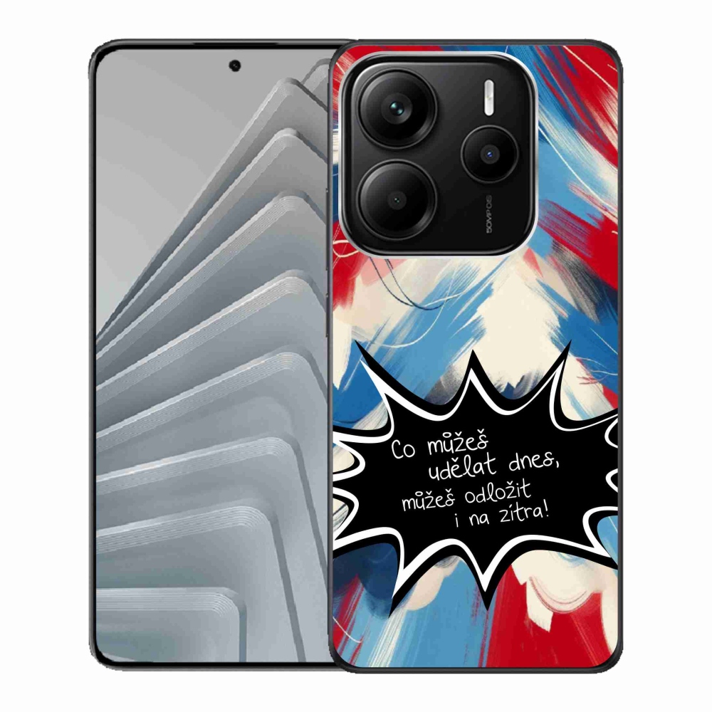 Gél borító mmCase a Xiaomi Redmi Note 14 5G-hez - vicces szöveg 9 fekete háttérrel