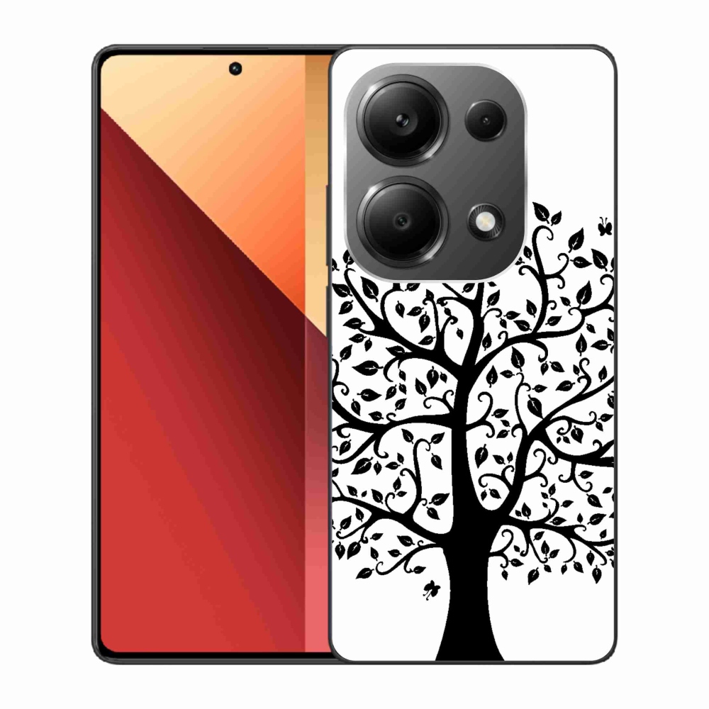 Gél borítás mmCase a Xiaomi Redmi Note 13 Pro 4G/Poco M6 Pro - fekete és fehér fa számára