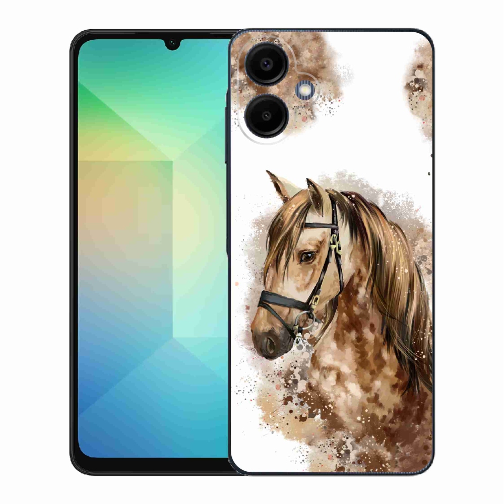 Gél borítás mmCase Samsung Galaxy A06 4G - barna rajzfilm lóhoz