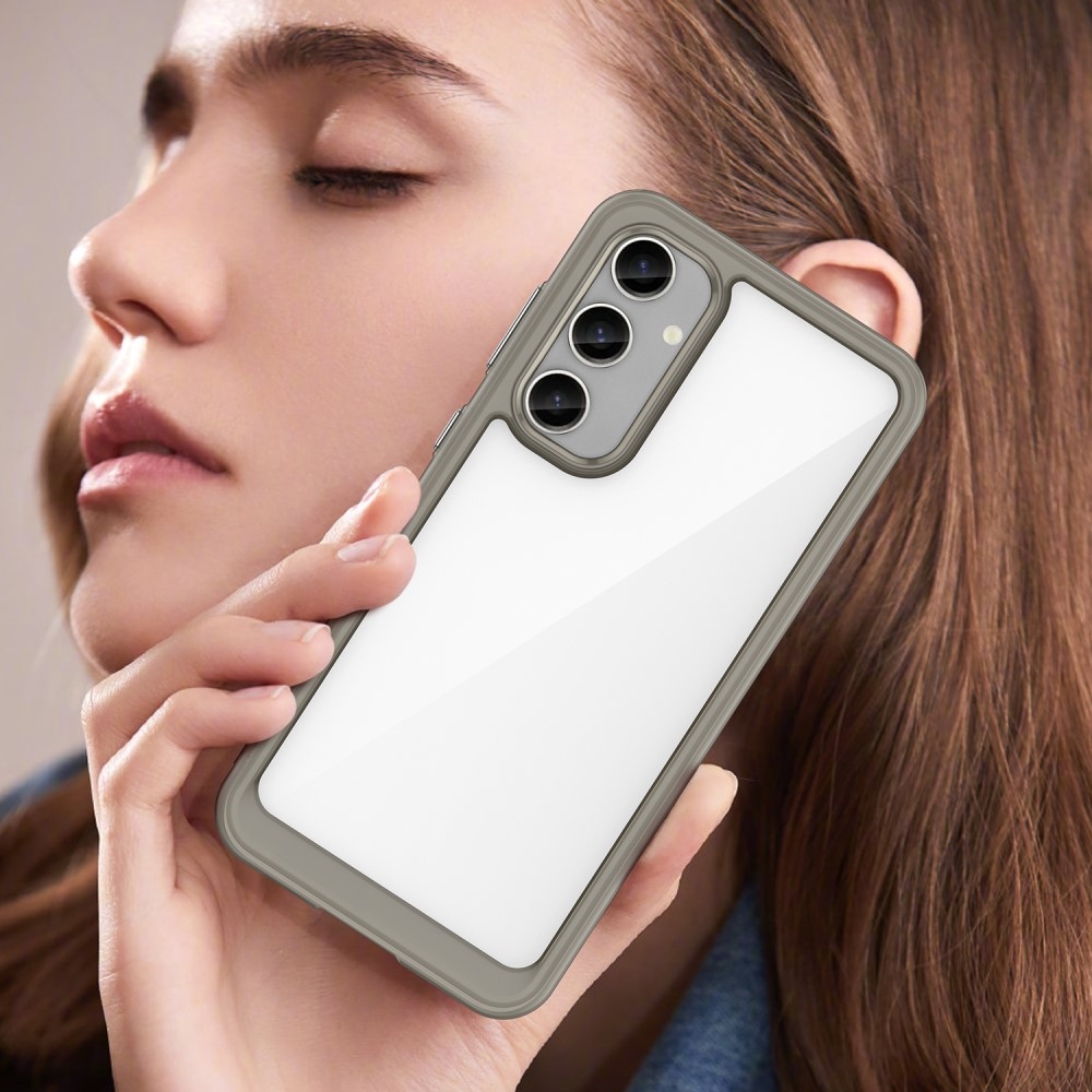 Zselés tok kemény hátlappal Samsung Galaxy S23 FE készülékhez - szürke