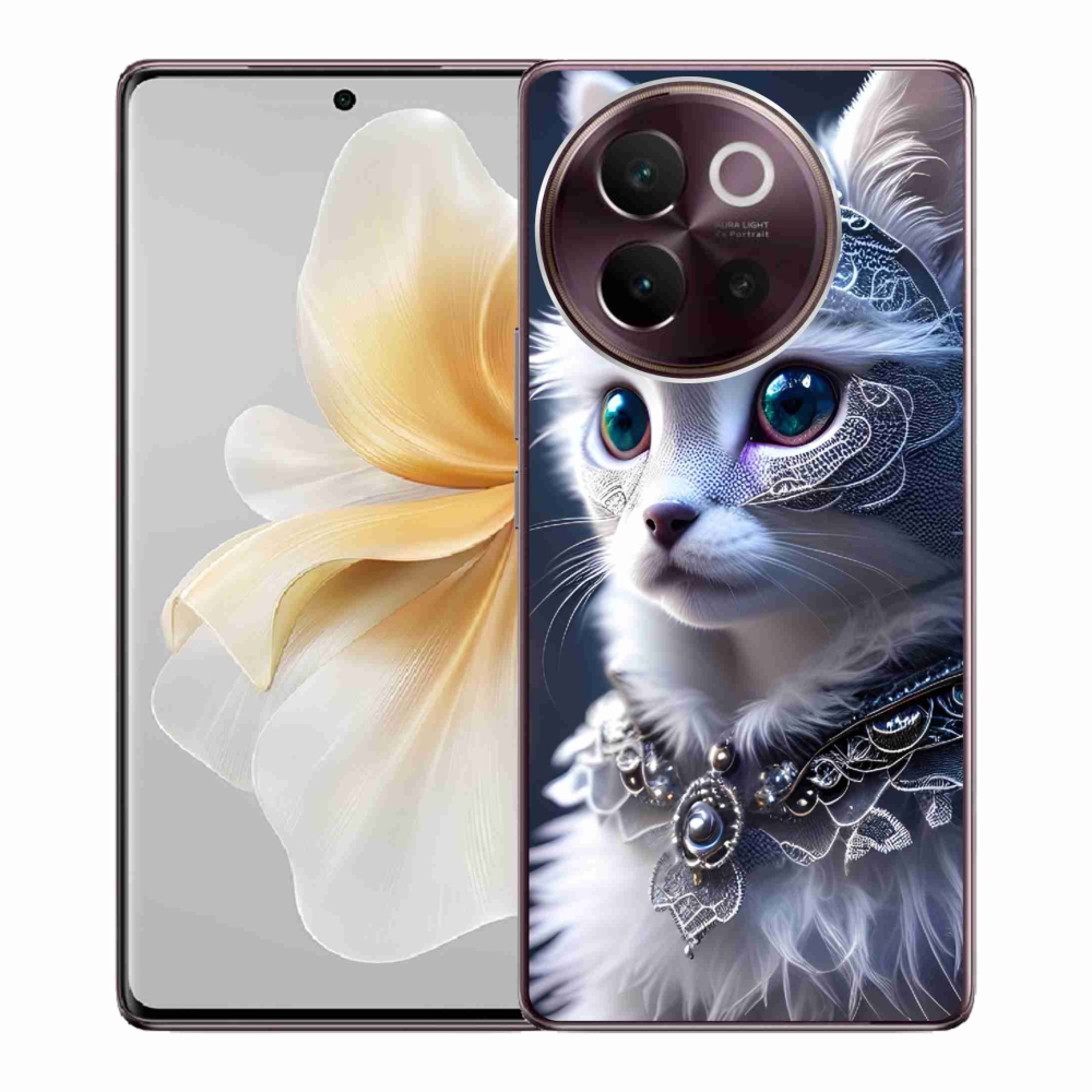 Gél borítás mmCase a Vivo V40 Lite 5G - fehér macska
