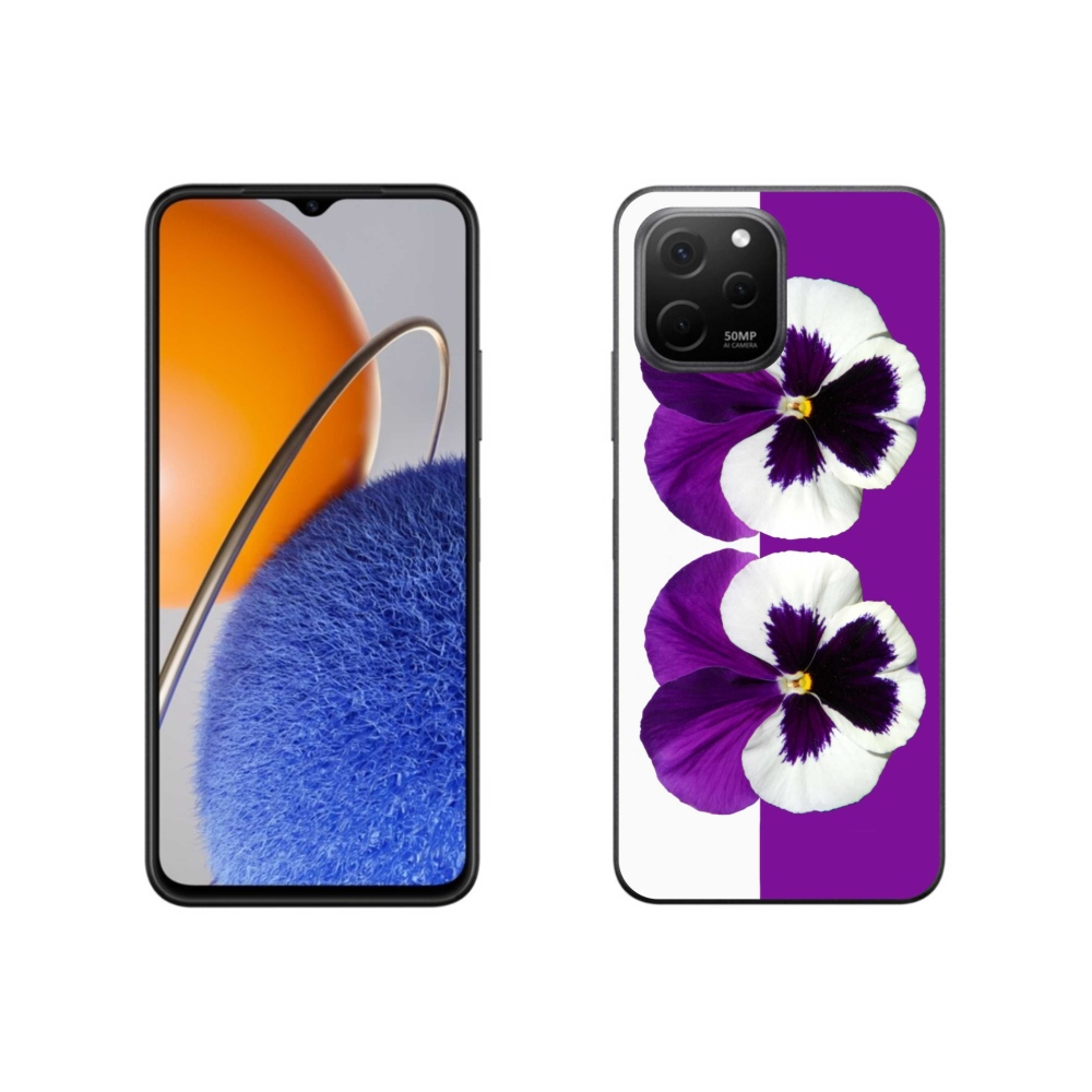 Gél borító mmCase a Huawei Nova Y61 készülékhez - lila és fehér virág