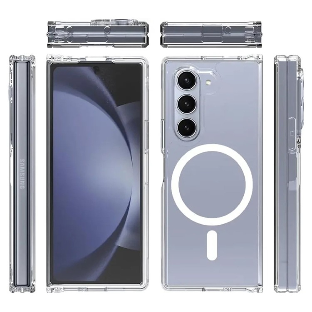 Átlátszó zselés borítás szilárd hátlappal és MagSafe a Samsung Galaxy Z Fold7 5G készülékre