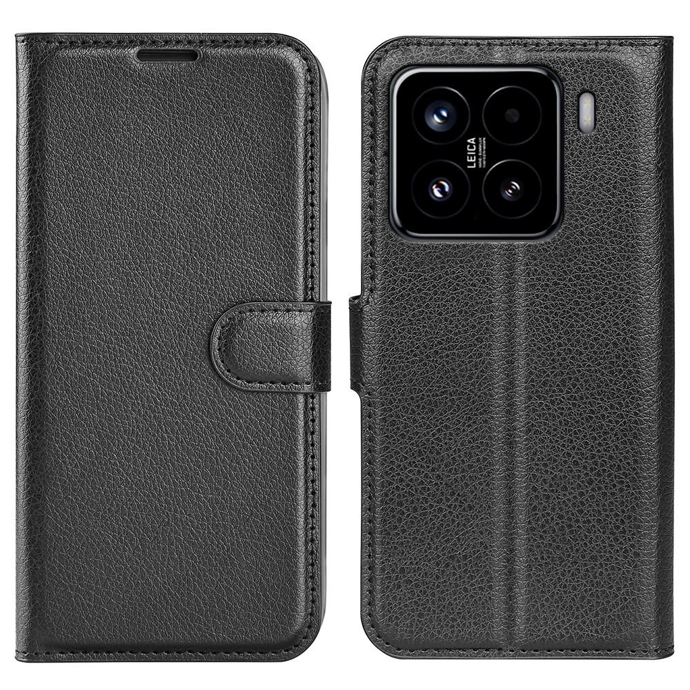 Litchi könyv tok Xiaomi 15-öshöz - fekete
