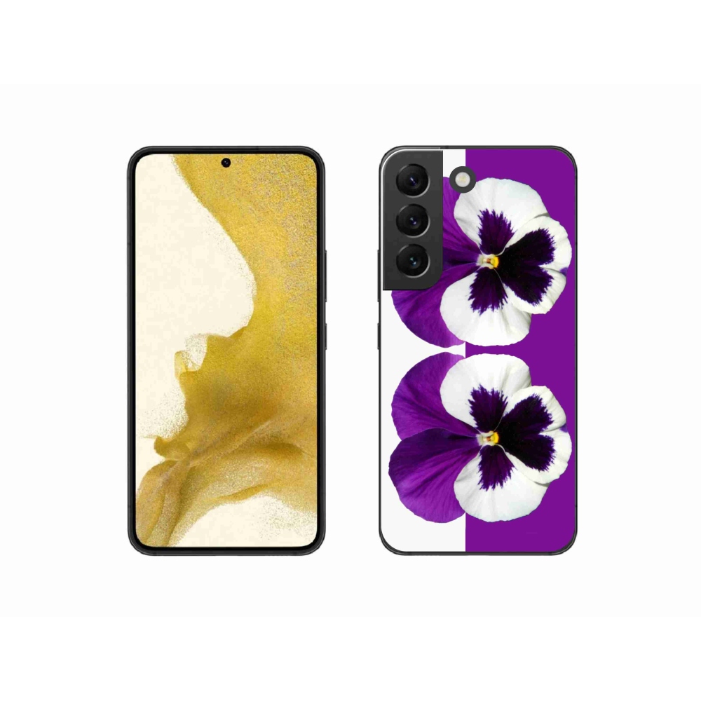 Gél védőhuzat mmCase Samsung Galaxy S22 5G - lila és fehér virág