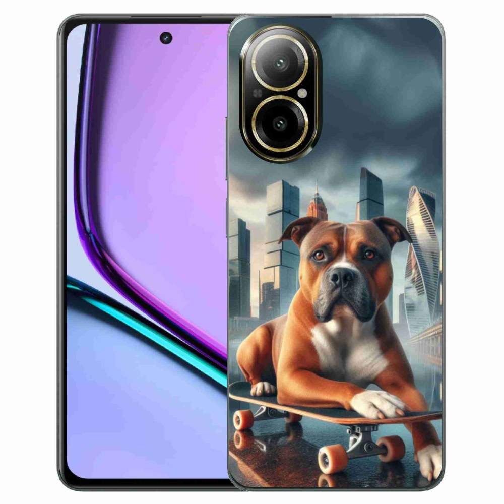 Gél borítás mmCase a Realme C67 készülékhez - kutya gördeszkán