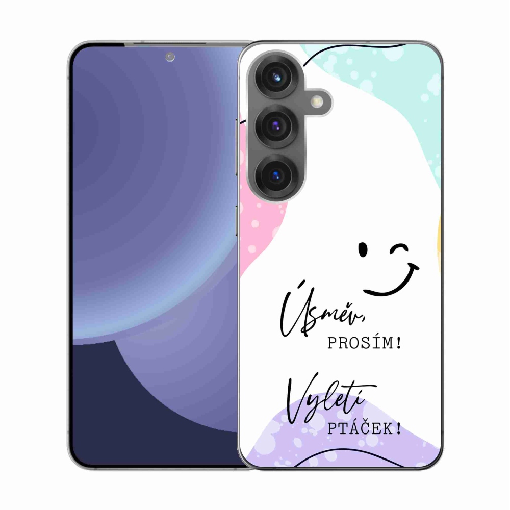 Gél borító mmCase Samsung Galaxy S25 készülékhez - vicces szöveg 4 fehér háttér